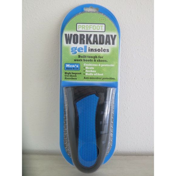 ProFoot Workaday Gel Insoles Mens Sizes 8-14 Work Boots & Shoes Built Tough $40 - Picture 1 of 5
